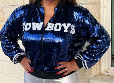 Dallas Cowboys Sparkly Sequin Zip Up Jacket