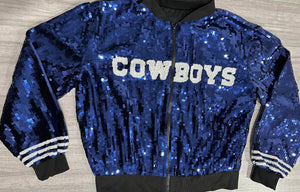 Dallas Cowboys Sparkly Sequin Zip Up Jacket