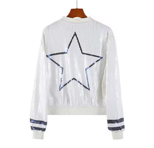 Dallas Cowboys Sparkly Sequin Zip Up Jacket