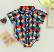 Load image into Gallery viewer, Aztec Button Up Bodysuit