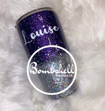 Purple & Silver Glitter Tumbler