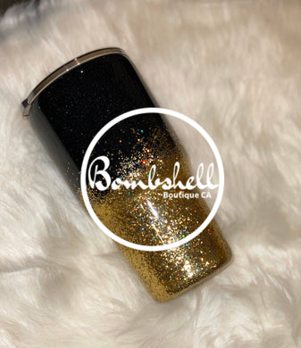 Black & Gold Glitter Tumbler