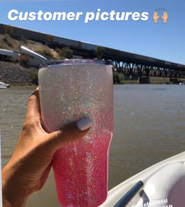 Pink Glitter Tumbler