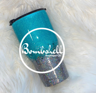 Teal Glitter Tumbler