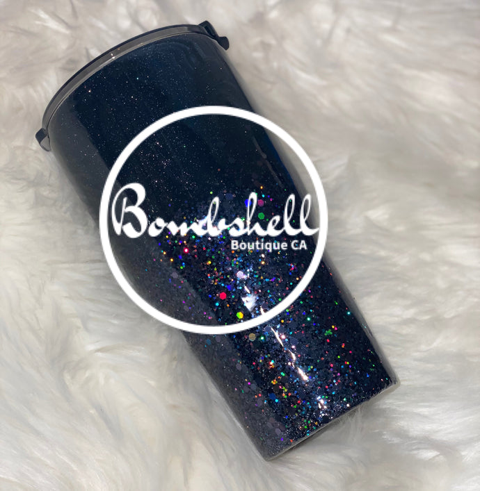 Black Ombre Glitter Tumbler