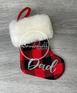 Mini Red Buffalo Check Christmas Stocking