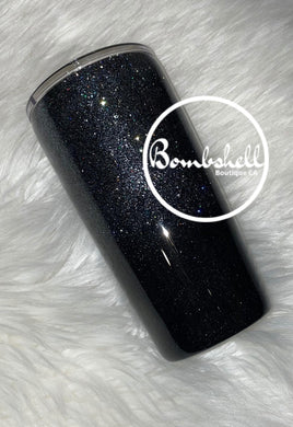 Charcoal to Black Glitter Tumbler