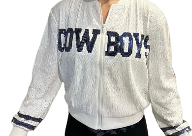 Dallas Cowboys Sparkly Sequin Zip Up Jacket