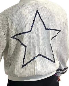 Dallas Cowboys Sparkly Sequin Zip Up Jacket