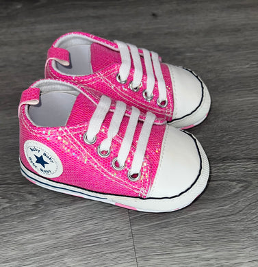 Hot Pink Glitter Baby Shoes