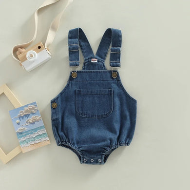 Infant Denim Overalls Button Closure